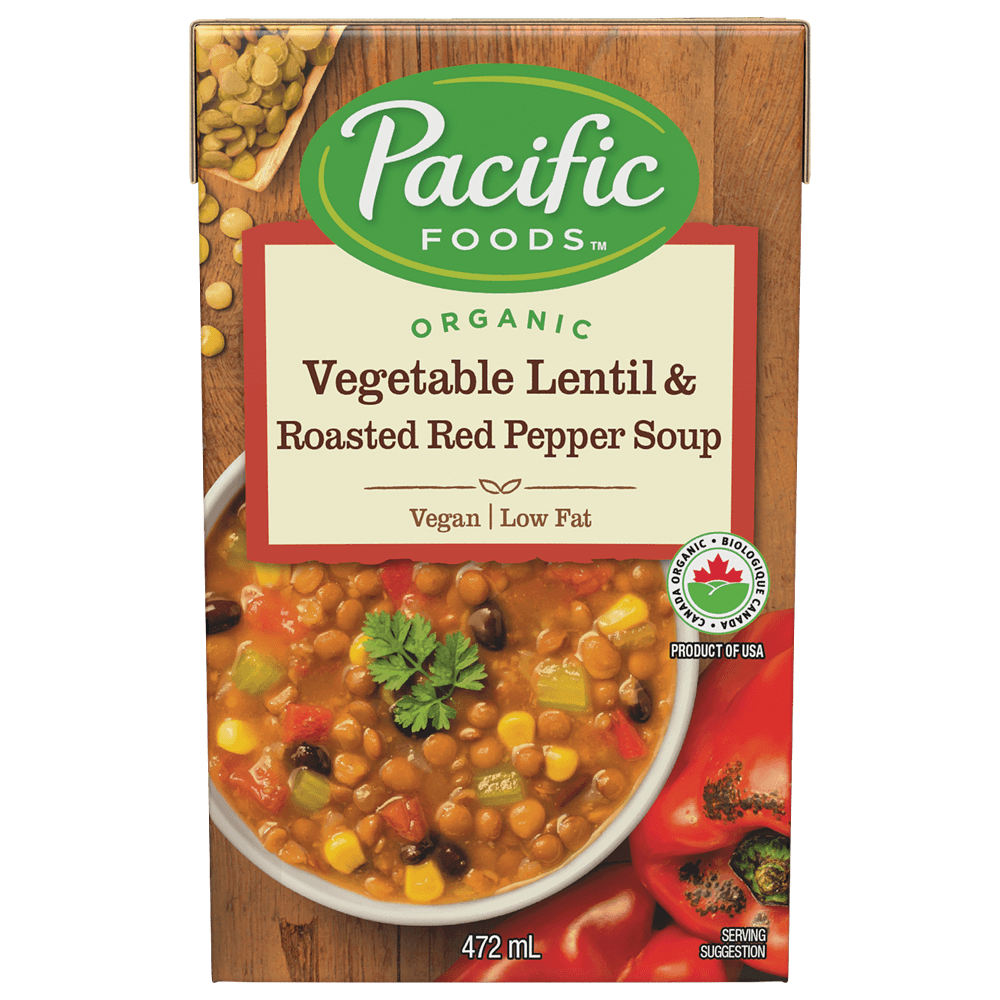 Organic Vegetable Lentil & Roasted Red Pepper Soup